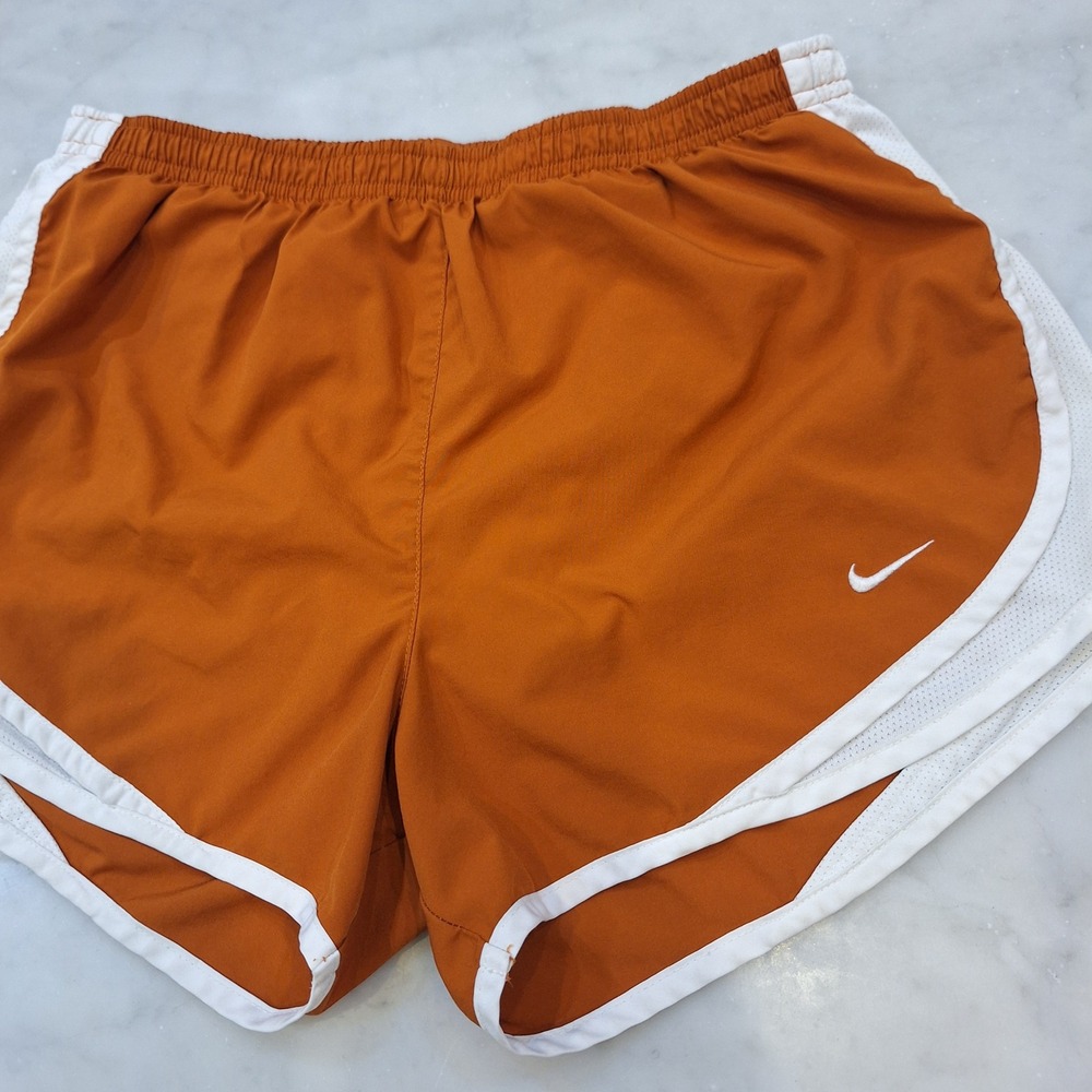 Nike Running Shorts Womens Sm Rust White Mesh Trim FIT DRY Athletic UT Colors